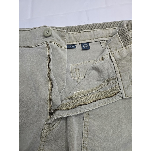 American Eagle Women 12 Long Olive Wide Leg Cargo Pants Lyocell Stretch Elastic - Picture 7 of 8